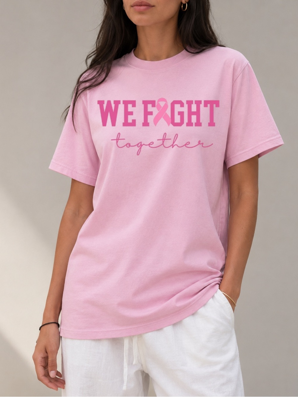 Breast Cancer Support Tee We Fight Together T-Shirt